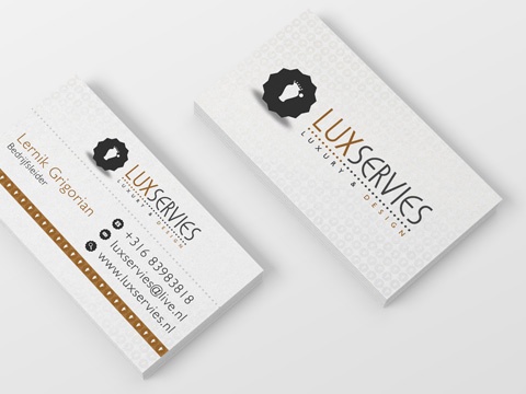 Luxservies Logo en visitekaartje ontwerp
